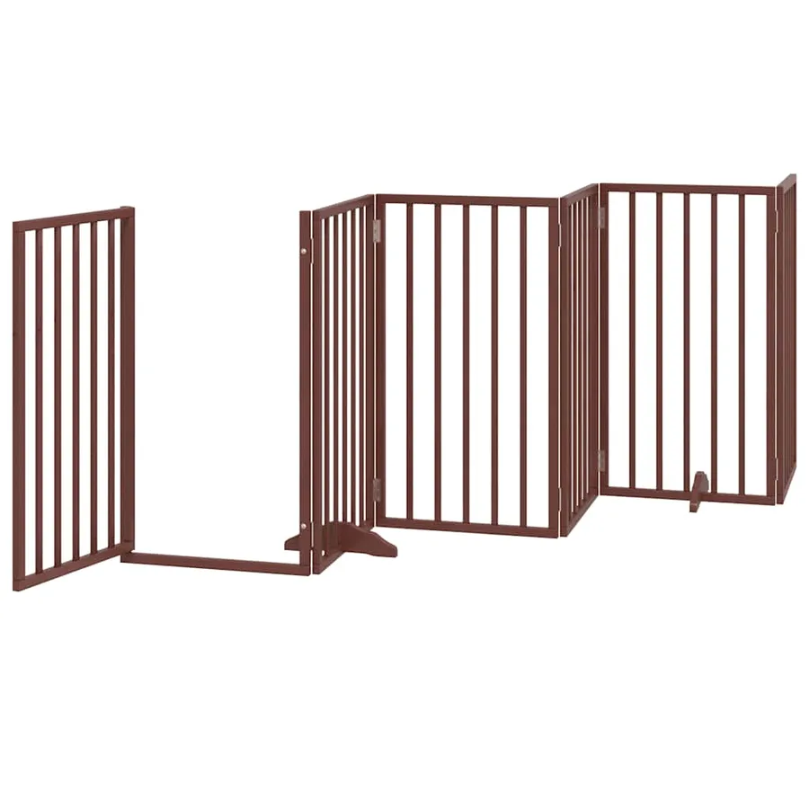 Barrière pour chien porte pliable 12 panneaux bois de peuplier - 4
