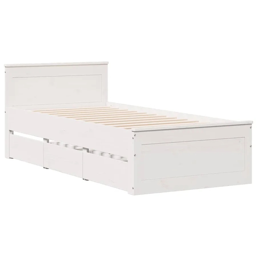 Cadre de lit sans matelas avec tête de lit 90x190 cm pin massif - 3