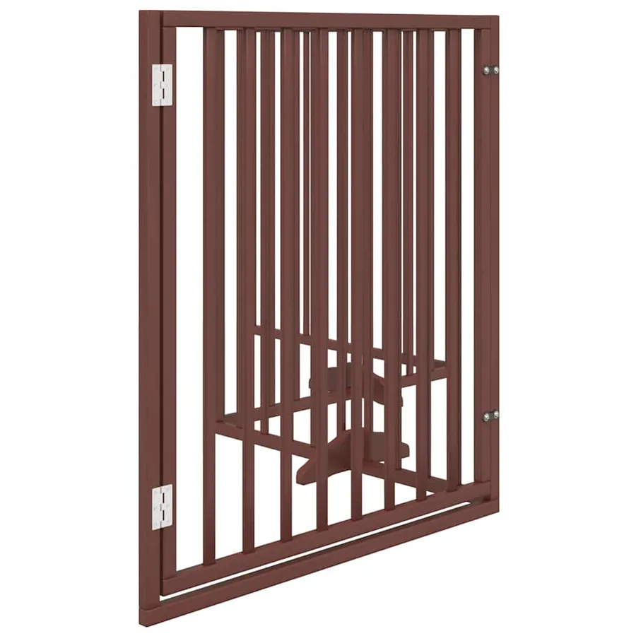 Porte pour chien pliable à 4 panneaux, marron, 320 cm, bois de peuplier - 5