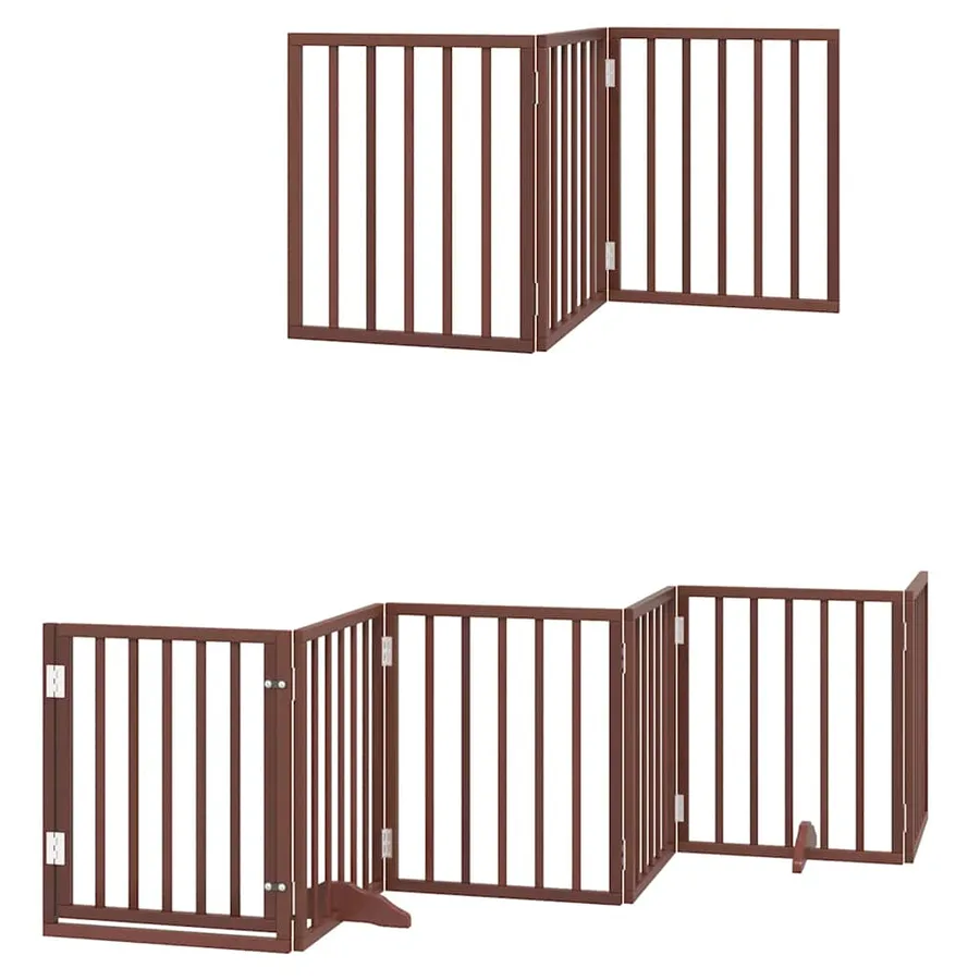 Barrière pour chien porte pliable 9 panneaux bois de peuplier - 12