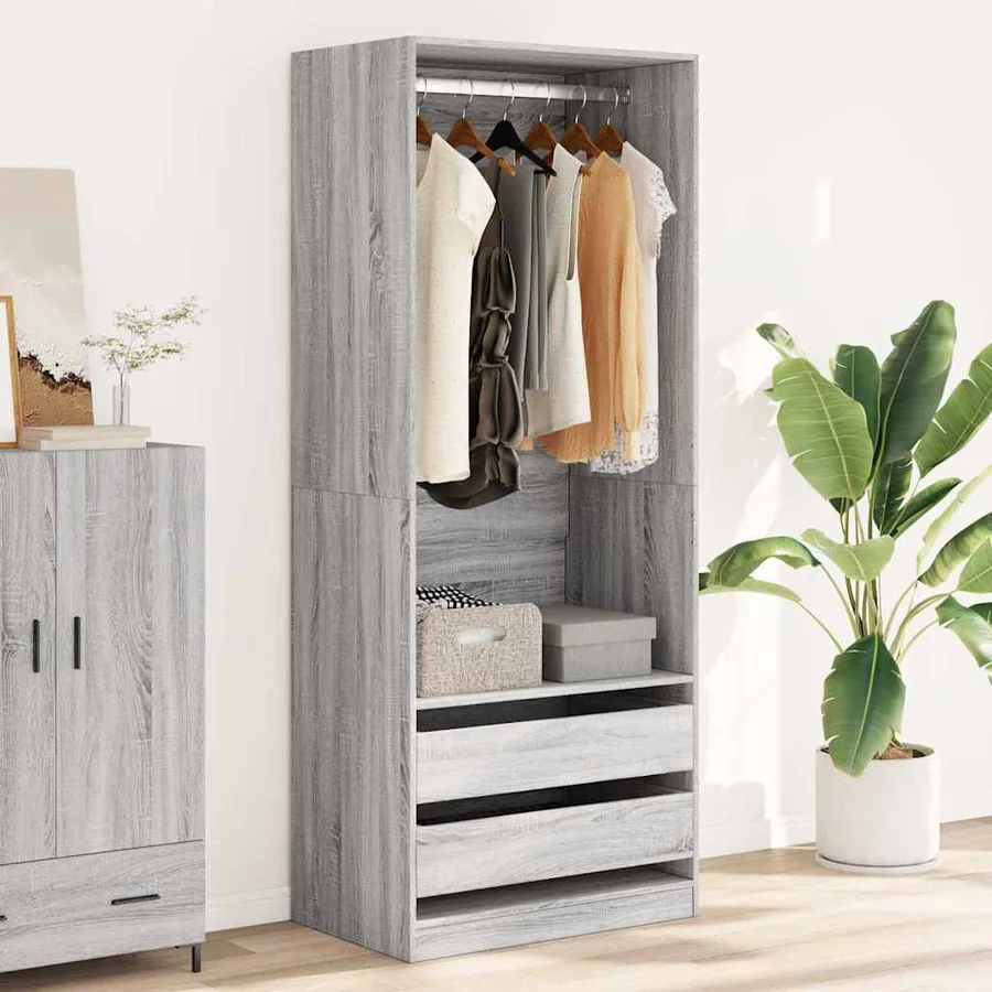 Garde-robe sonoma gris 80x50x200 cm bois d'ingénierie - 3