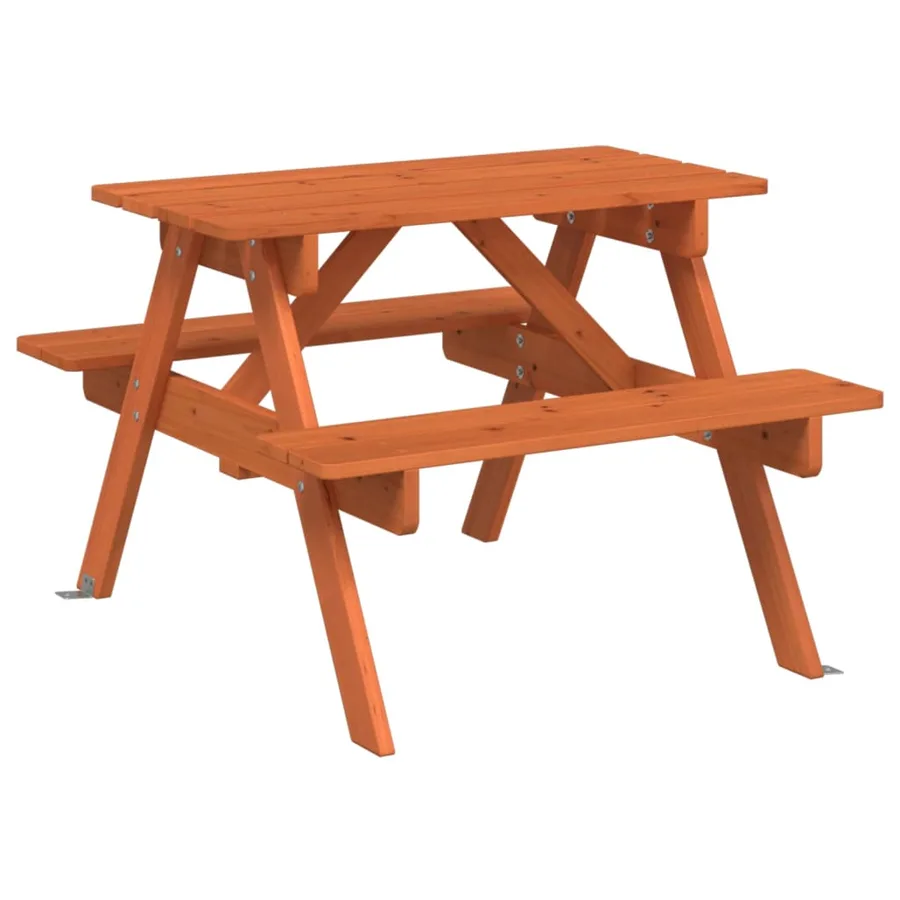 Table de pique-nique pour 4 enfants avec parasol bois de sapin - 8