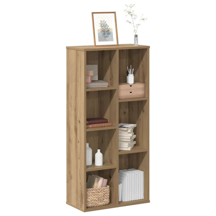 Bibliothèque chêne artisanal 50x25x105 cm bois d'ingénierie - 3