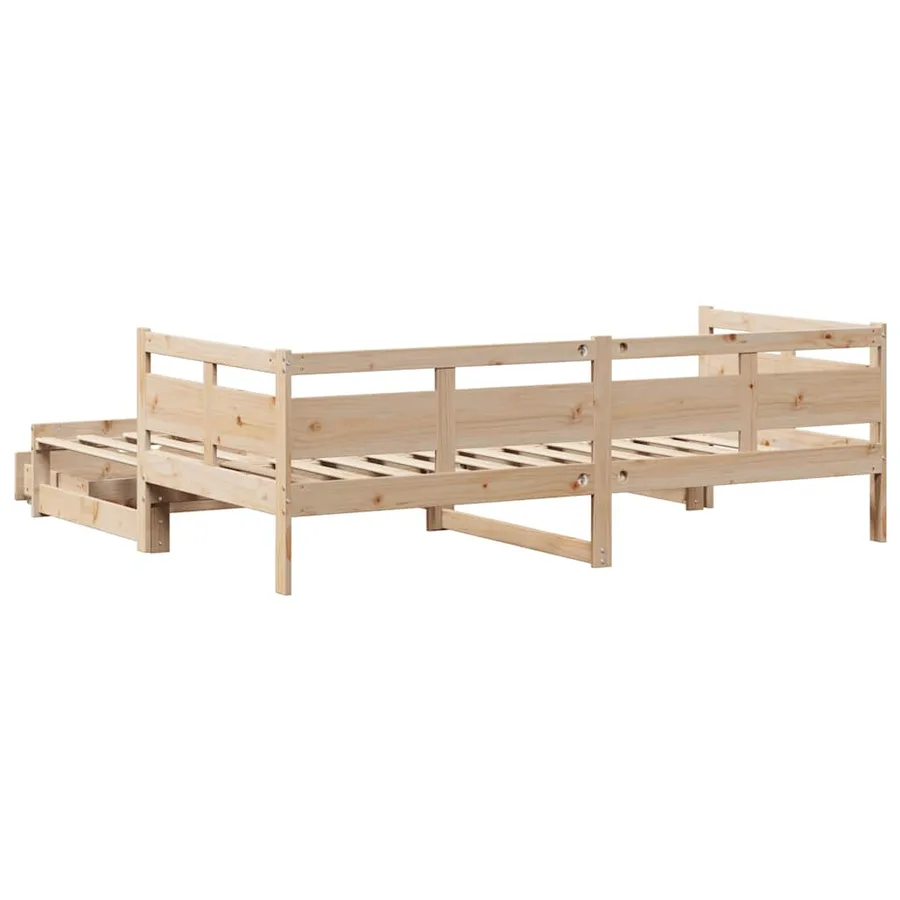 Lit de jour avec gigogne et tiroirs sans matelas 90x190 cm - 7