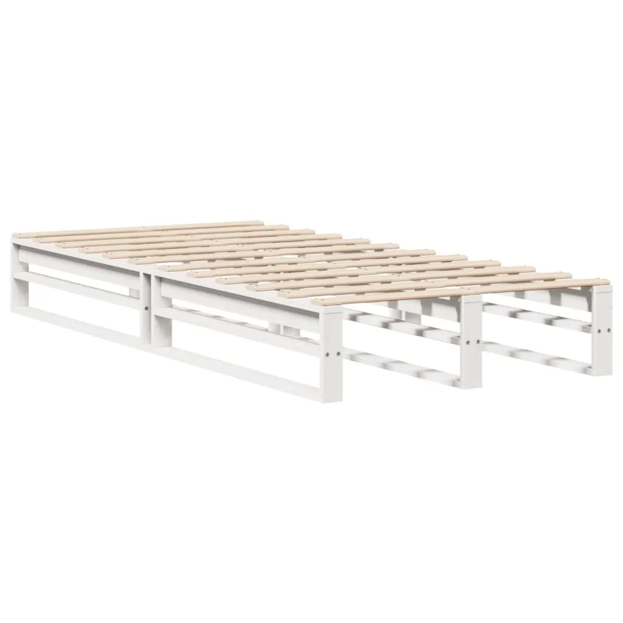 Cadre de lit sans matelas blanc 100x200 cm bois de pin massif - 6