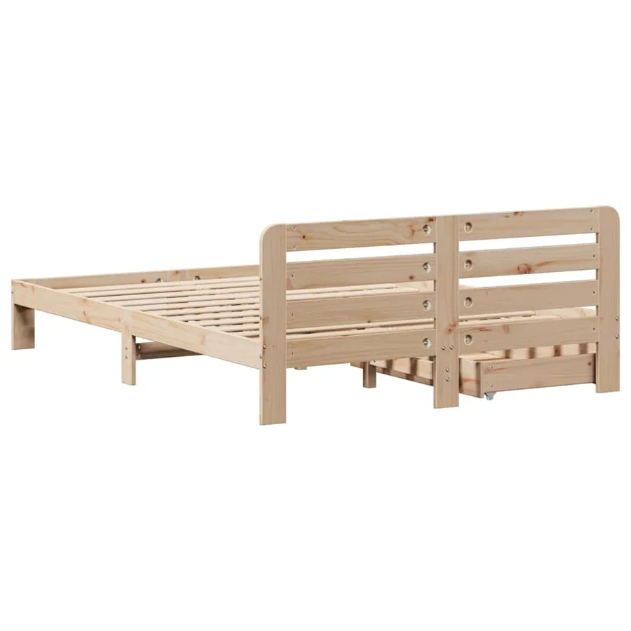 Cadre de lit sans matelas 120x190 cm bois de pin massif - 8