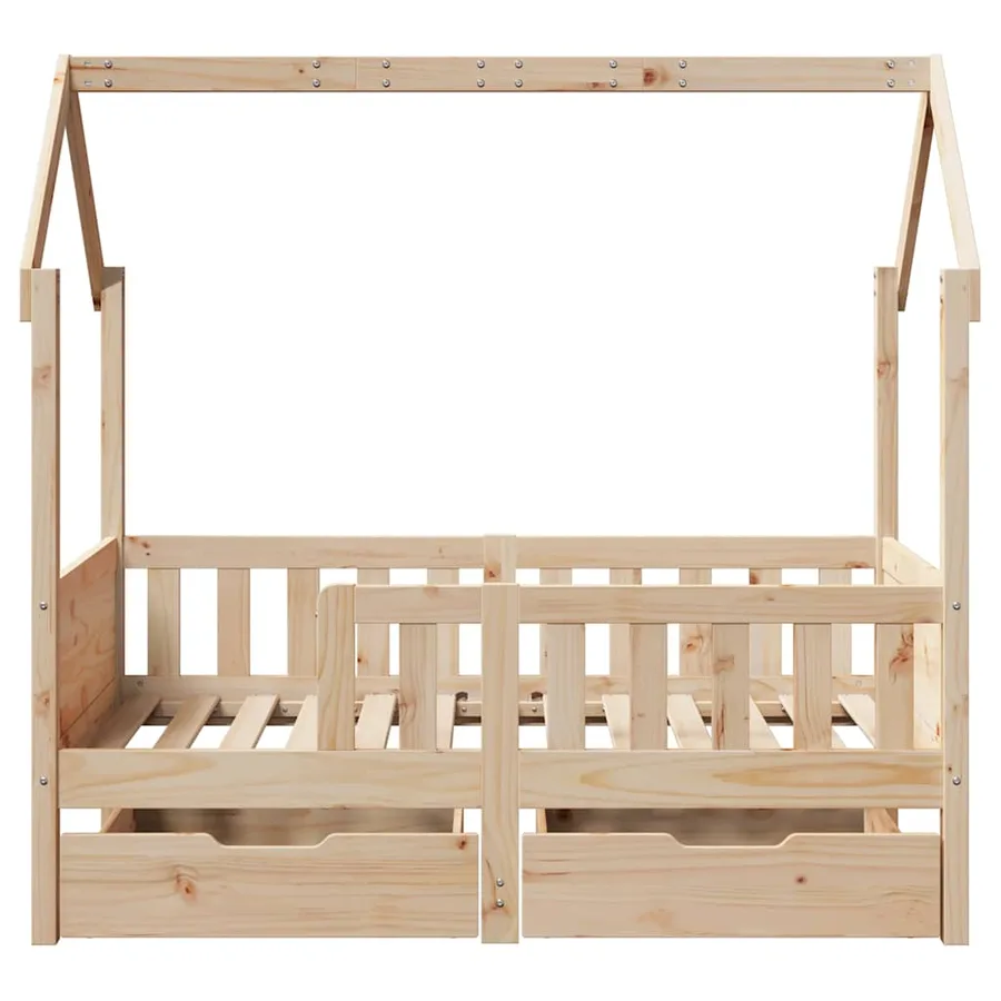 Cadre de lit enfant avec tiroirs sans matelas 80x170 cm bois - 4