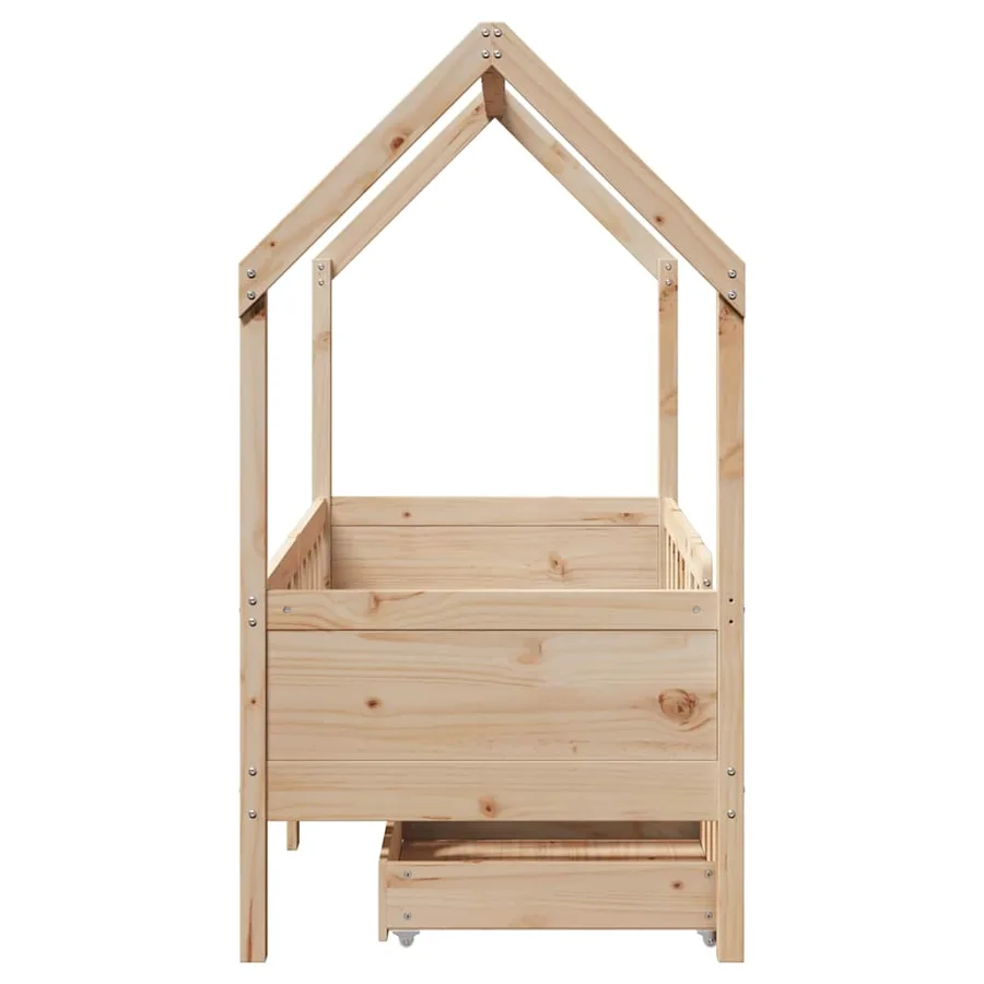 Cadre de lit enfant avec tiroirs sans matelas 80x170 cm bois - 7