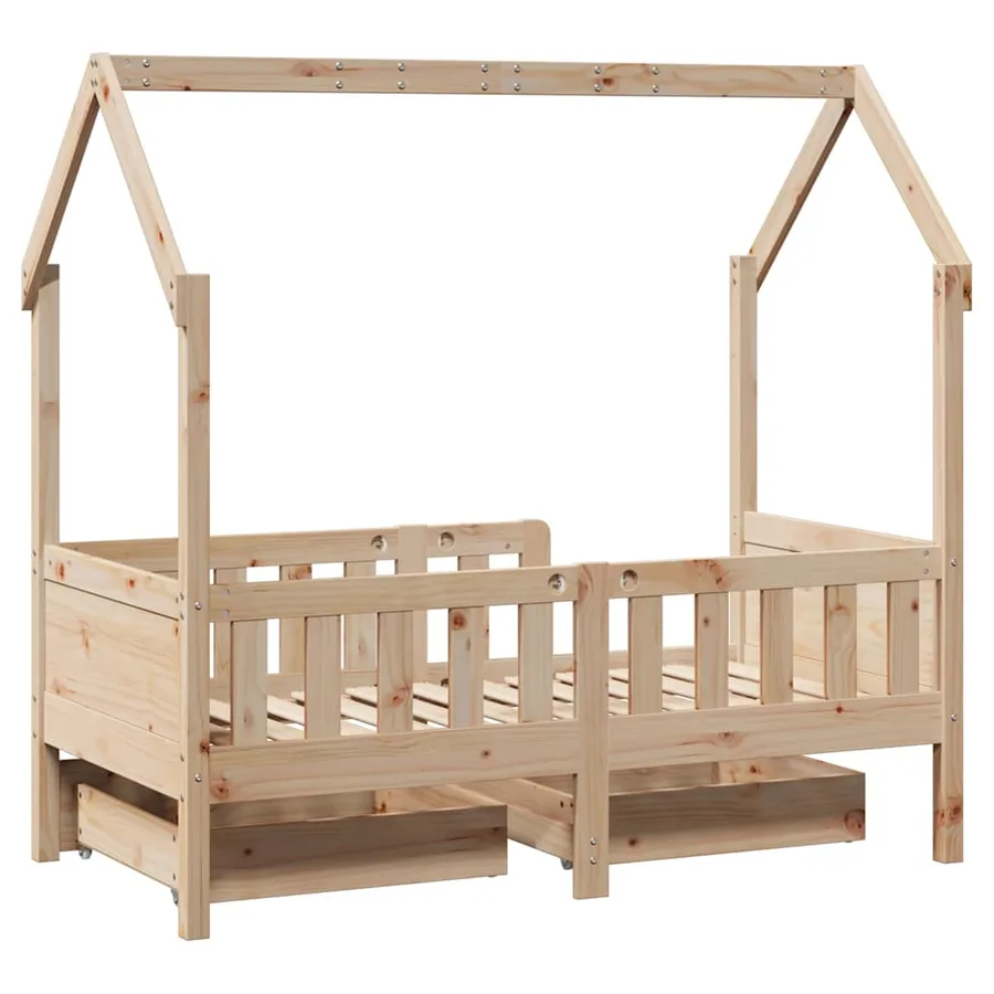 Cadre de lit enfant avec tiroirs sans matelas 80x170 cm bois - 8