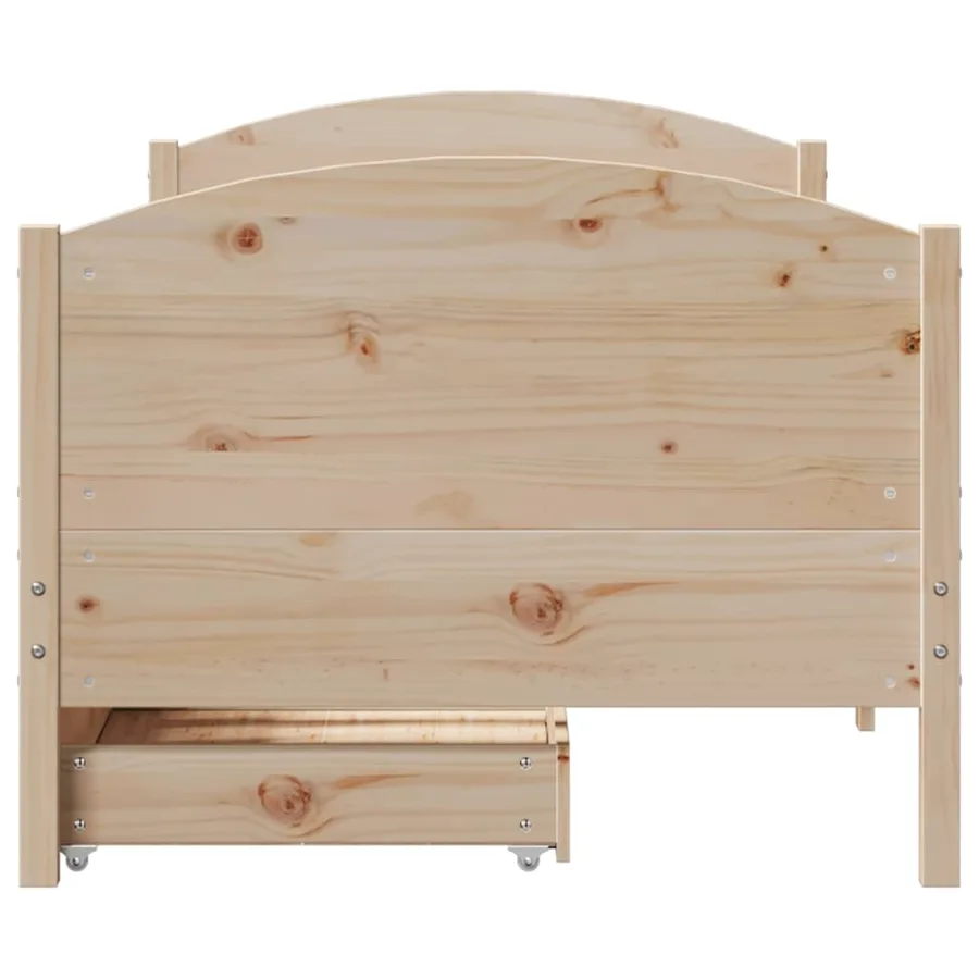 Cadre de lit sans matelas 90x190 cm bois de pin massif - 4