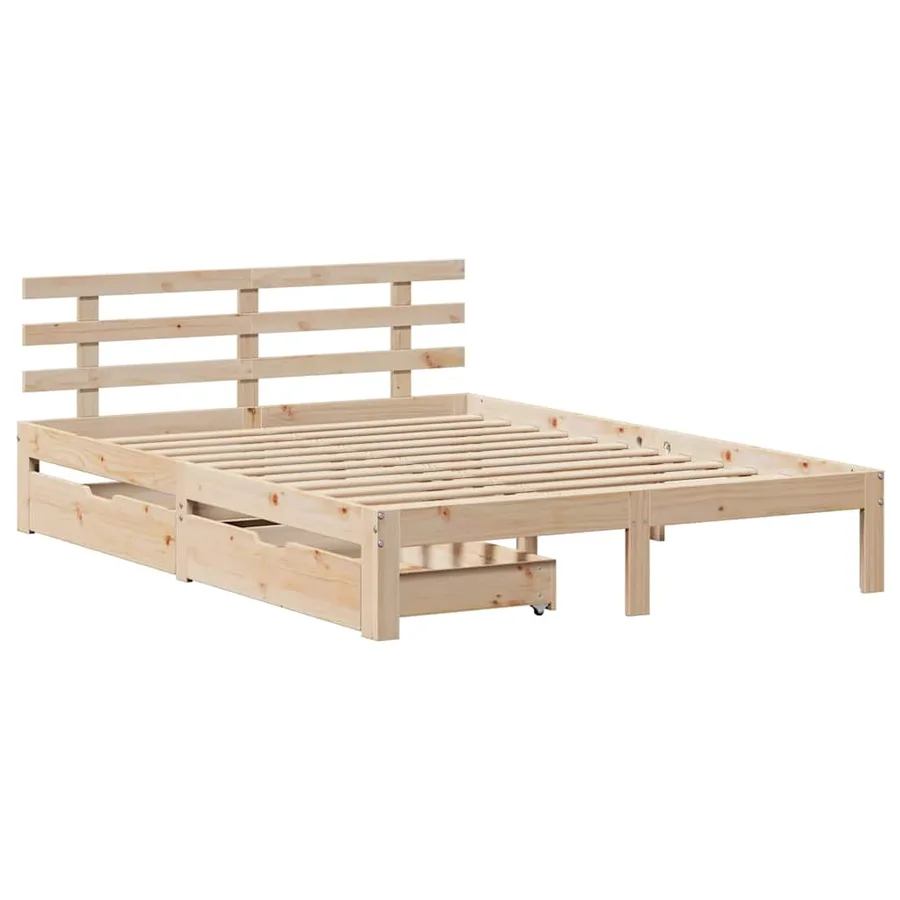 Cadre de lit avec tiroirs sans matelas 120x200 cm - 3