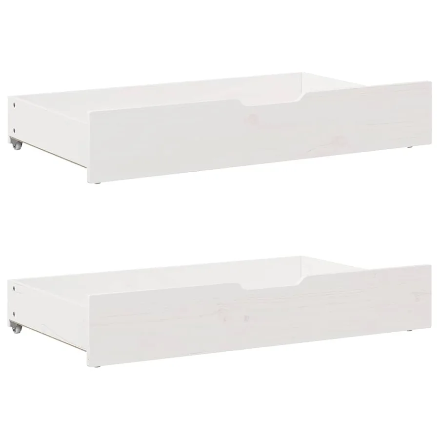 Cadre de lit avec tiroirs sans matelas blanc 150x200 cm - 6