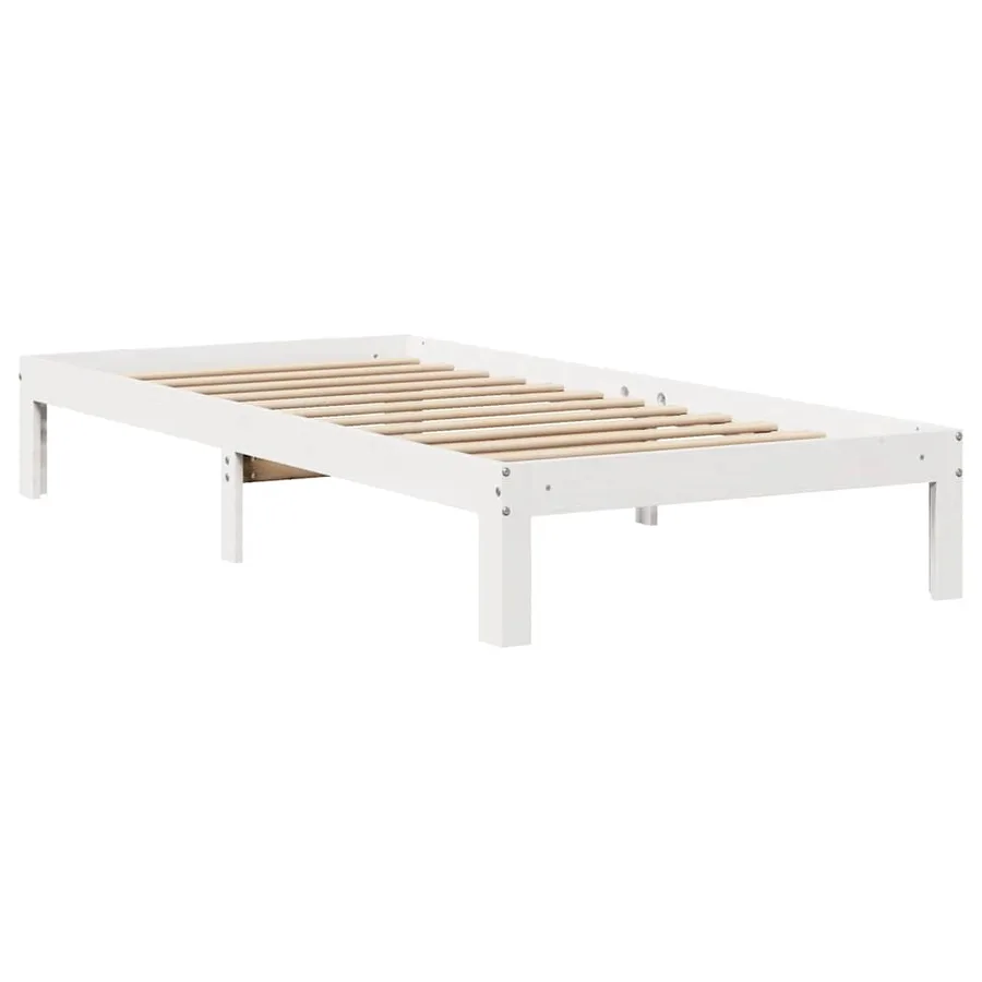 Cadre de lit avec tiroirs sans matelas blanc 100x200 cm - 5