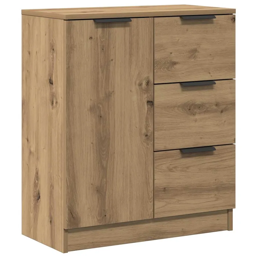 Buffet chêne artisanal 60x30x70 cm bois d'ingénierie - 2