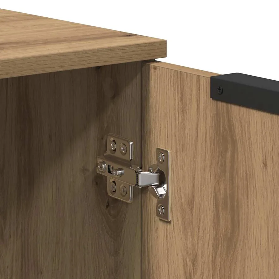 Buffet chêne artisanal 60x30x70 cm bois d'ingénierie - 9