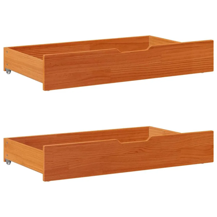Cadre de lit avec tiroirs sans matelas cire marron 100x200 cm - 6