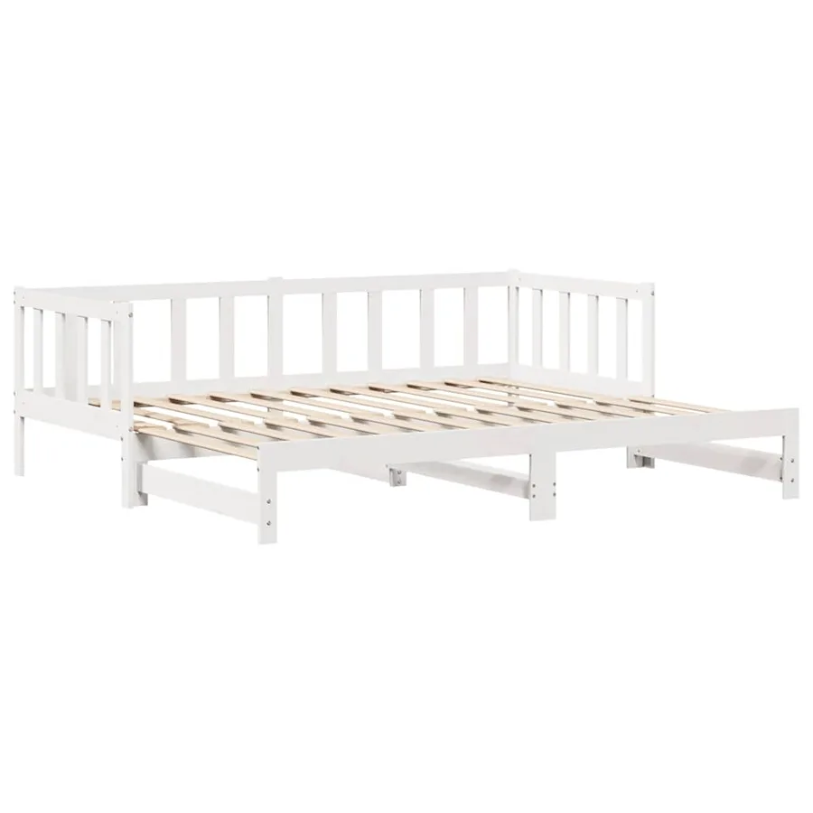 Lit de jour avec gigogne et tiroirs sans matelas blanc 80x200cm - 6
