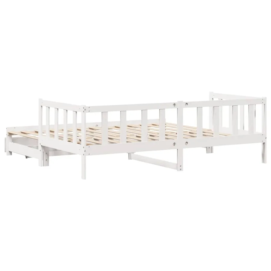 Lit de jour avec gigogne et tiroirs sans matelas blanc 80x200cm - 8