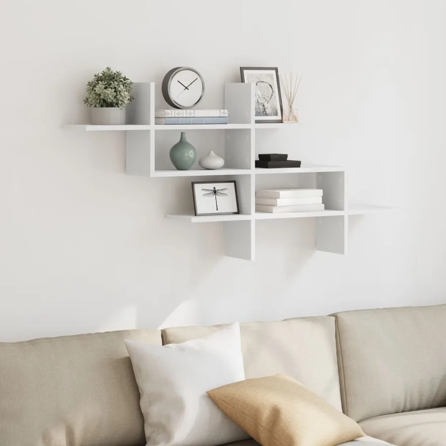 Étagère murale blanc 124,5x18x60,5 cm bois d'ingénierie - 3