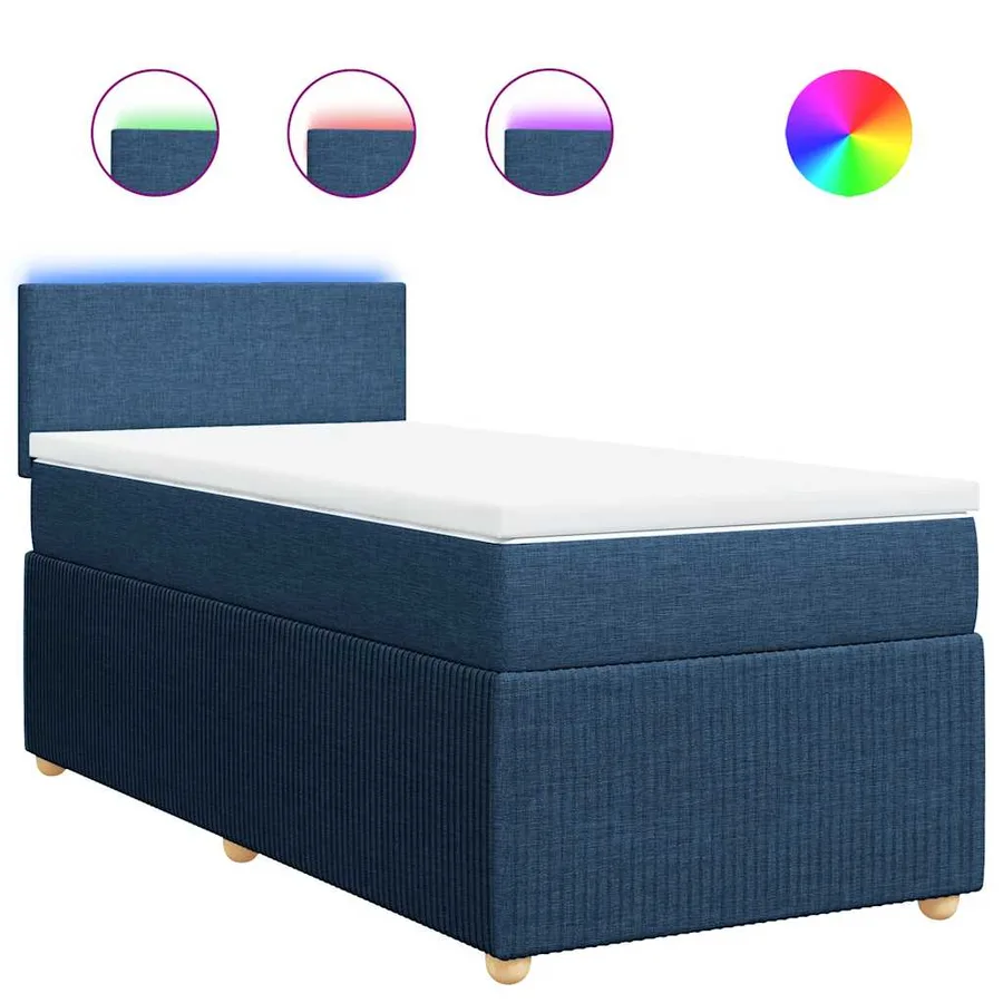 Sommier à lattes de lit avec matelas Bleu 80x200 cm Tissu - 2