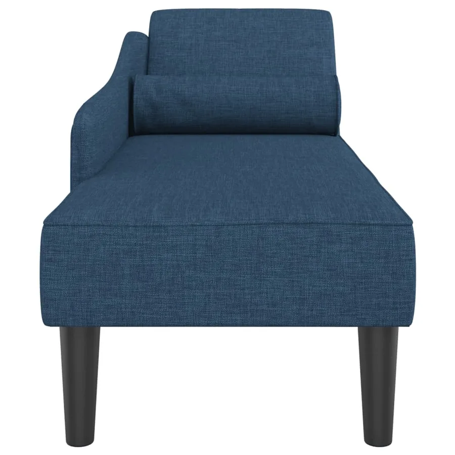 Chaise longue avec coussins bleu tissu - 4