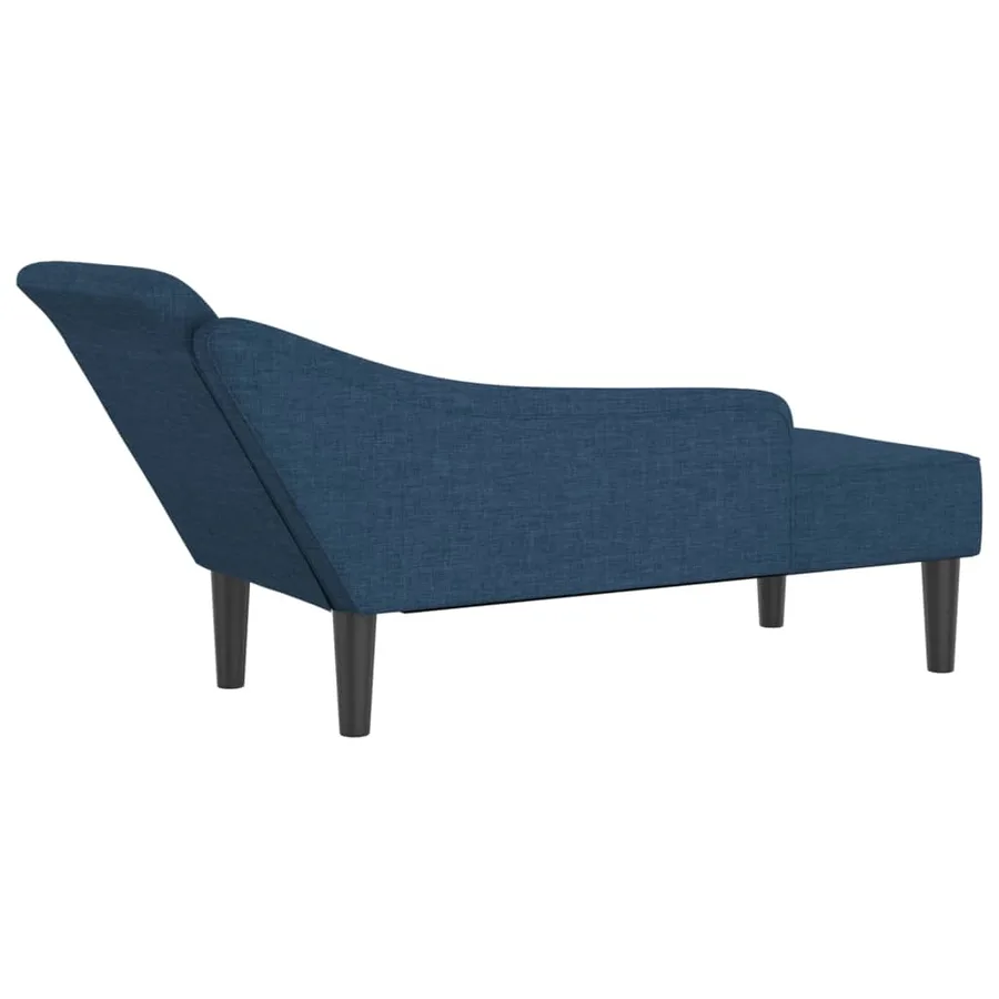 Chaise longue avec coussins bleu tissu - 5