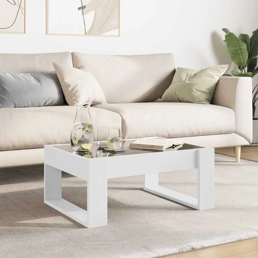 Table basse avec LED infini blanc 70x53x30 cm - 4