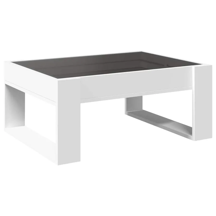 Table basse avec LED infini blanc 70x53x30 cm - 8