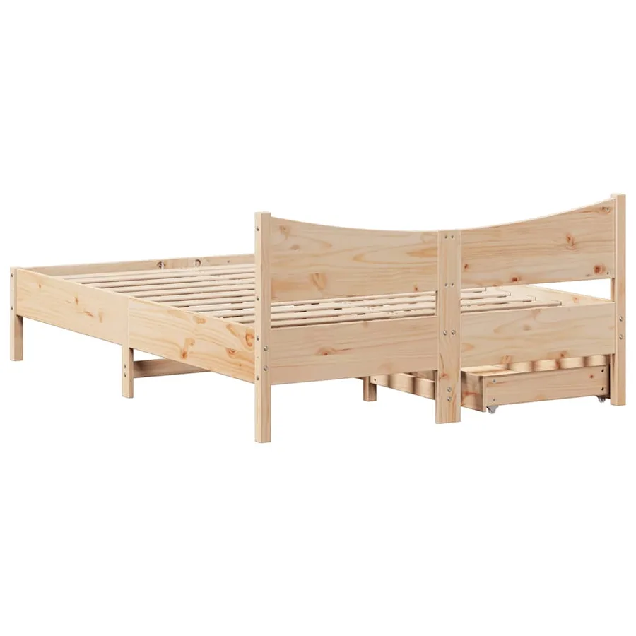 Cadre de lit avec tiroirs 140x200 cm bois de pin massif - 8