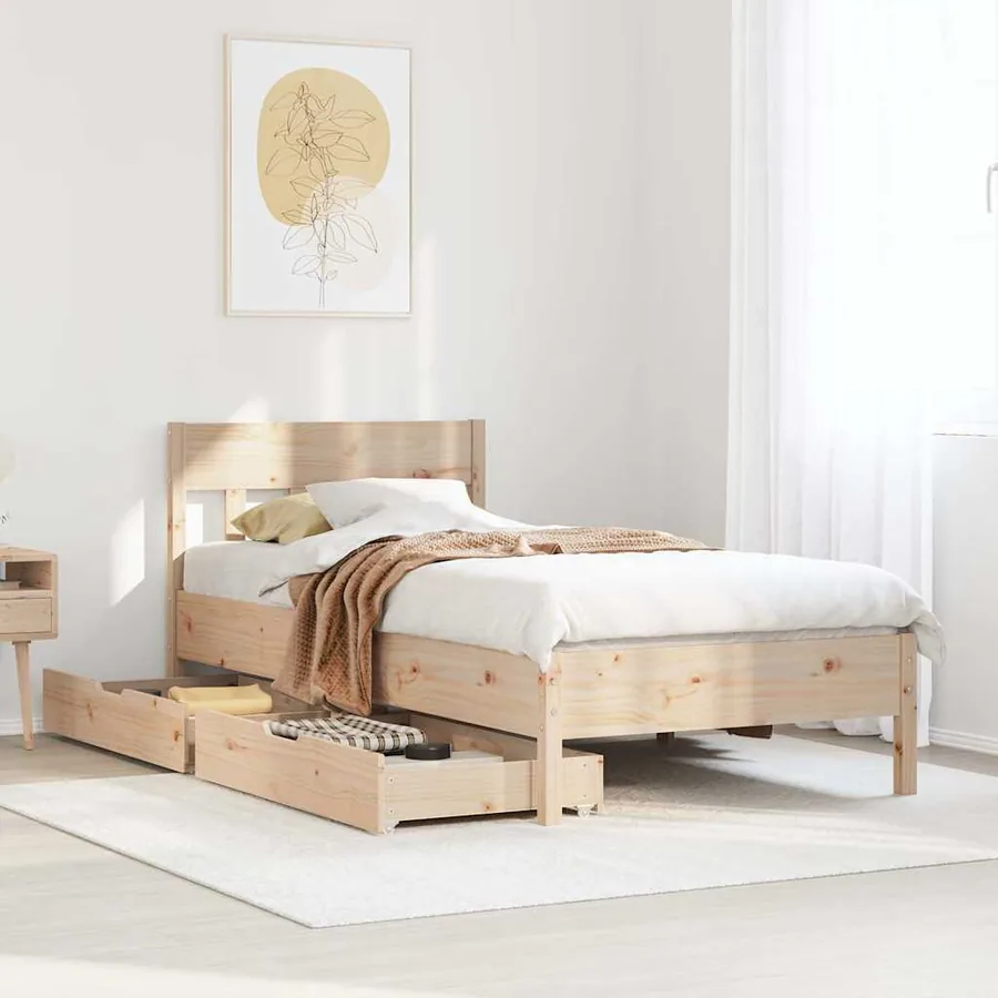 Cadre de lit sans matelas 90x200 cm bois de pin massif