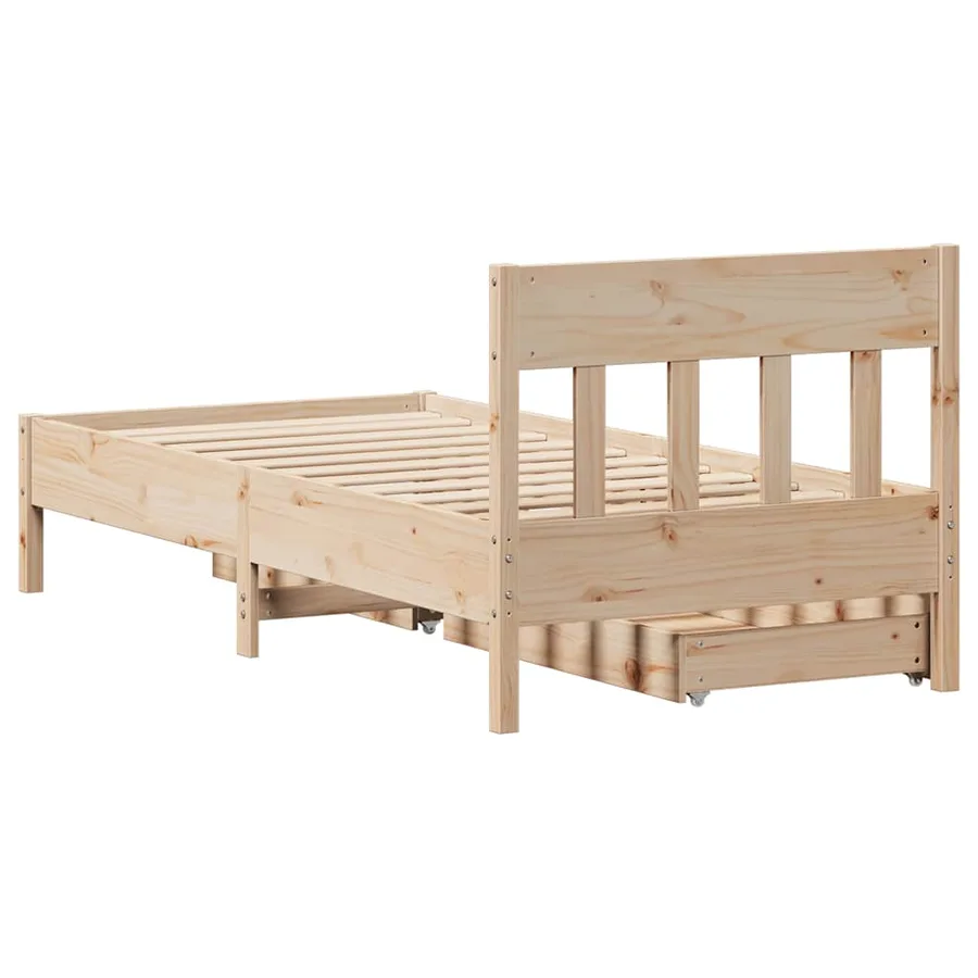 Cadre de lit sans matelas 90x200 cm bois de pin massif - 8