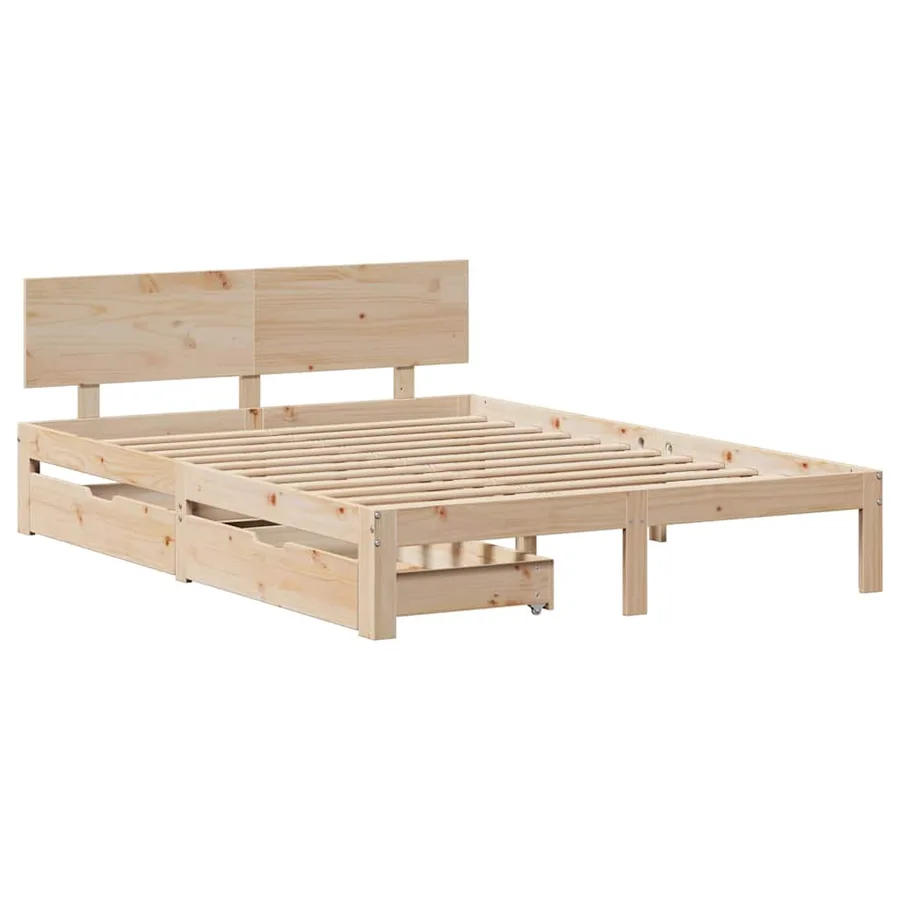 Cadre de lit avec tiroirs sans matelas 120x190 cm - 3