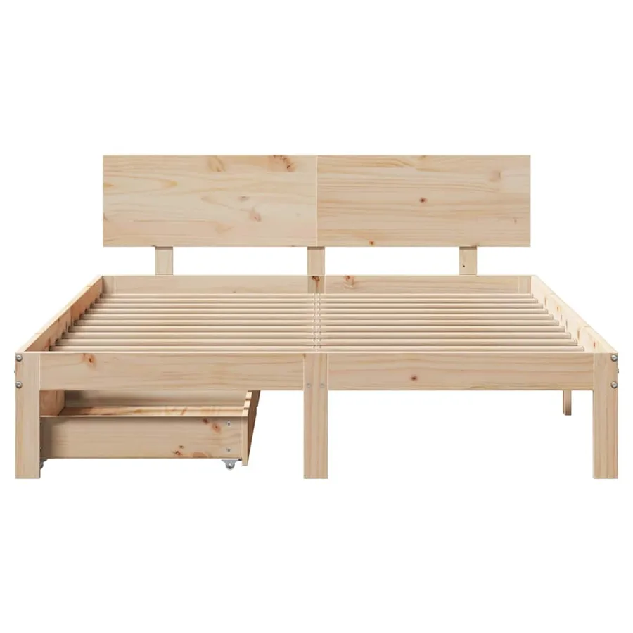 Cadre de lit avec tiroirs sans matelas 120x190 cm - 4