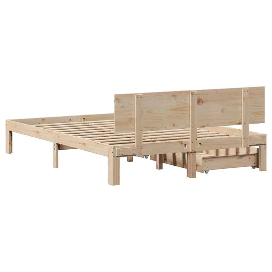 Cadre de lit avec tiroirs sans matelas 120x190 cm - 7