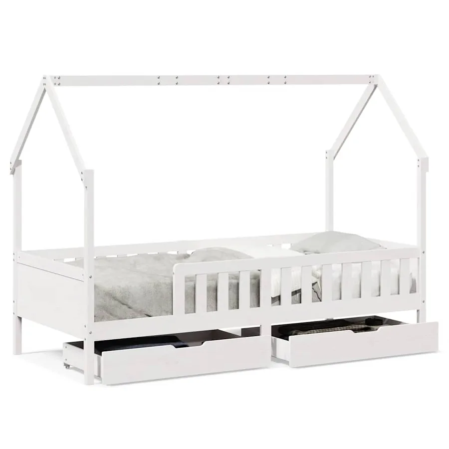 Cadre de lit enfants avec tiroirs sans matelas 80x200 cm bois - 2