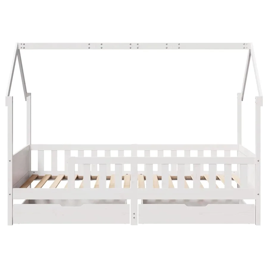 Cadre de lit enfants avec tiroirs sans matelas 80x200 cm bois - 4