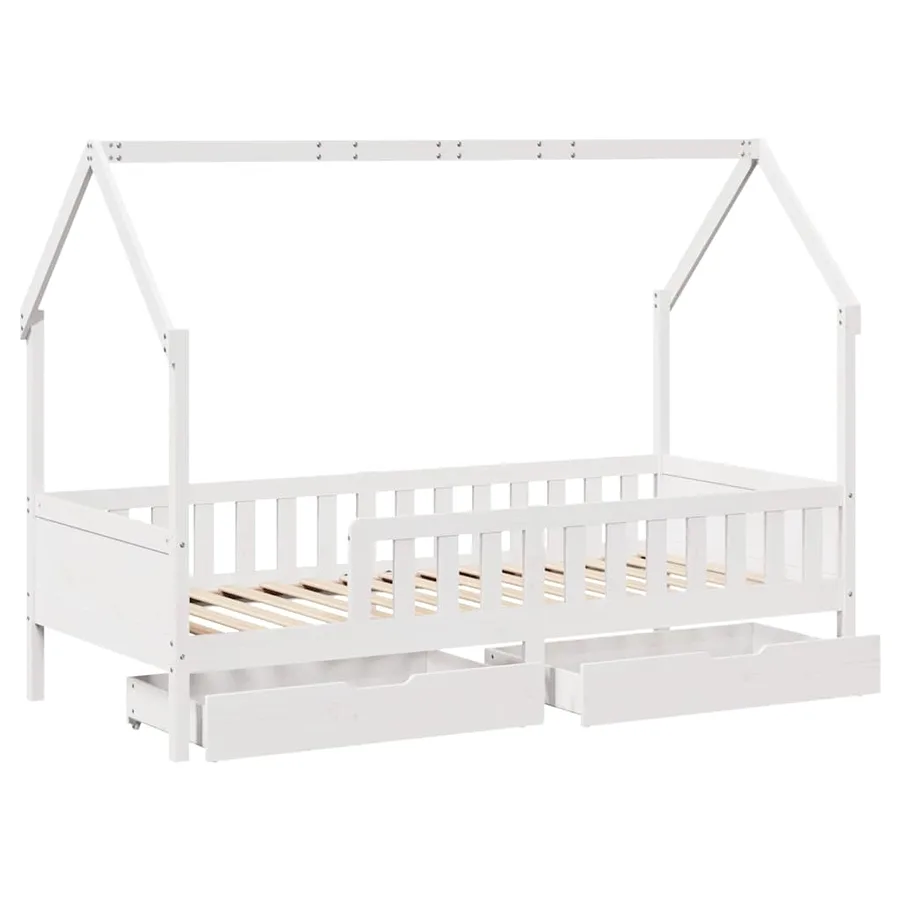 Cadre de lit enfants avec tiroirs sans matelas 80x200 cm bois - 9