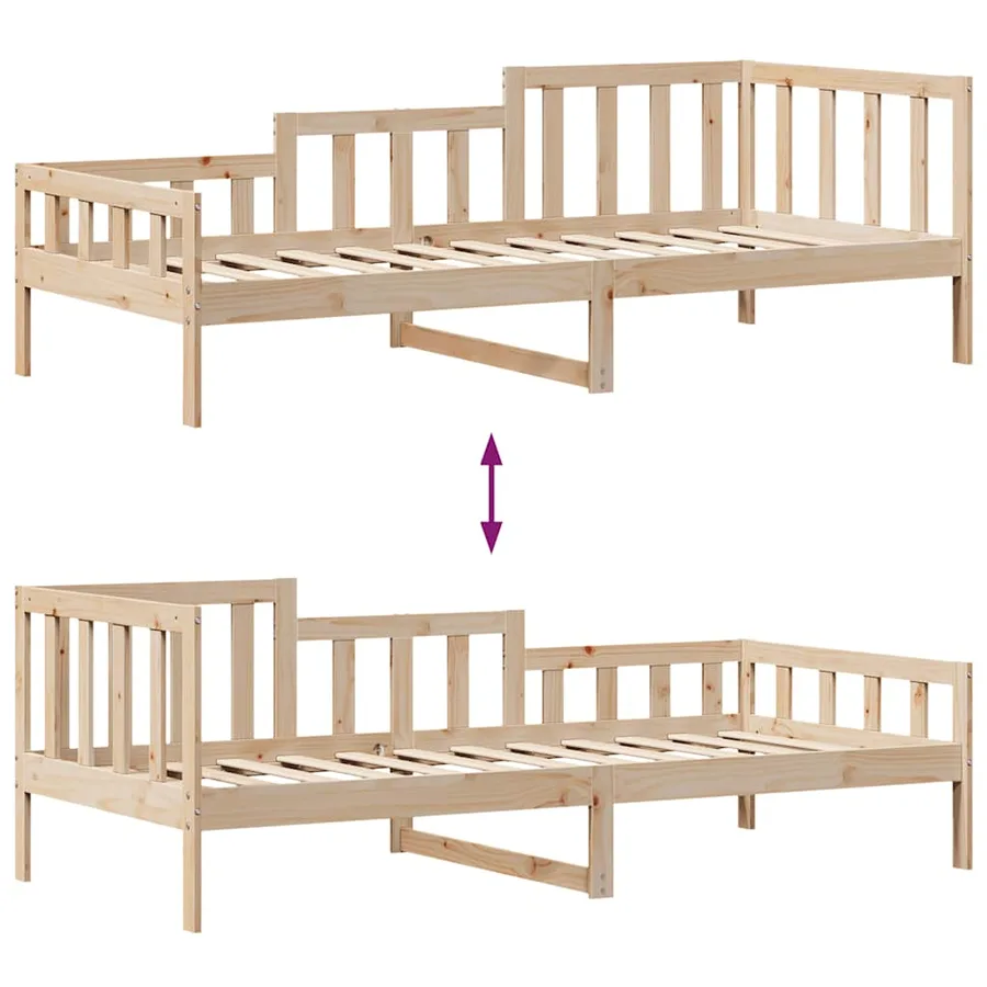 Lit de jour avec tiroirs sans matelas 80x200 cm bois massif - 9