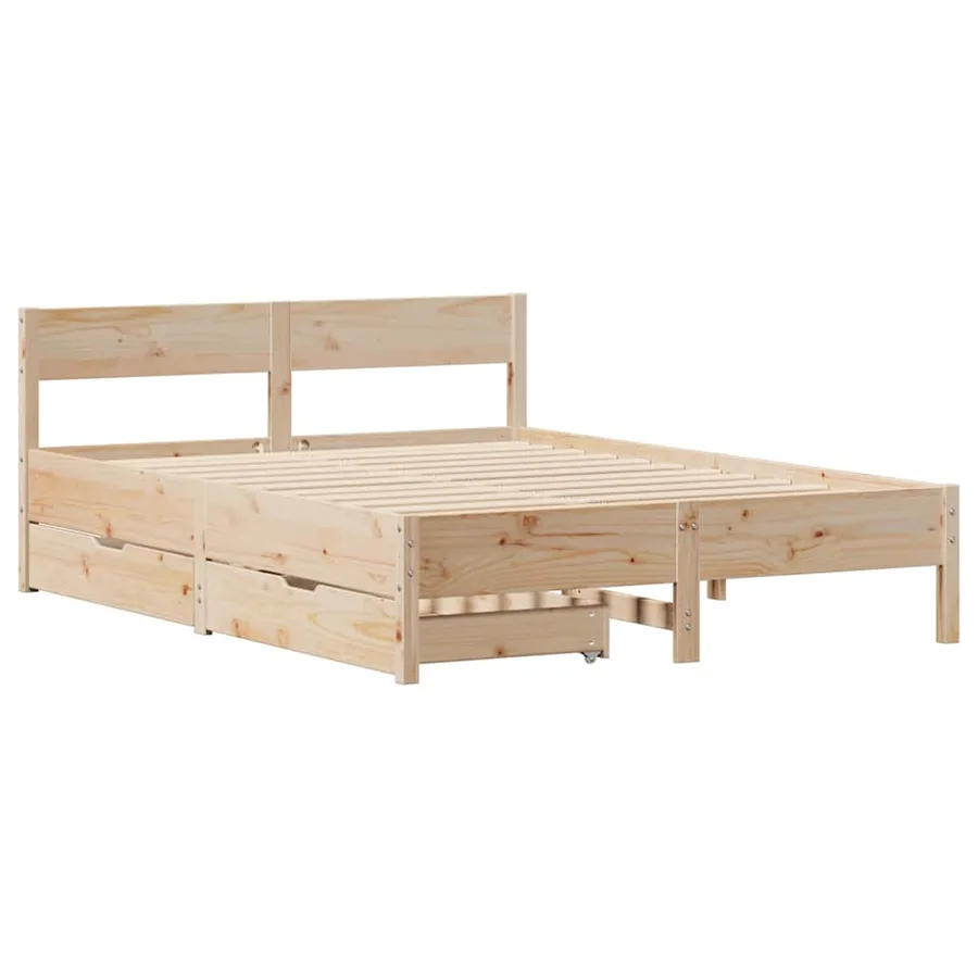 Cadre de lit sans matelas 150x200 cm bois de pin massif - 3