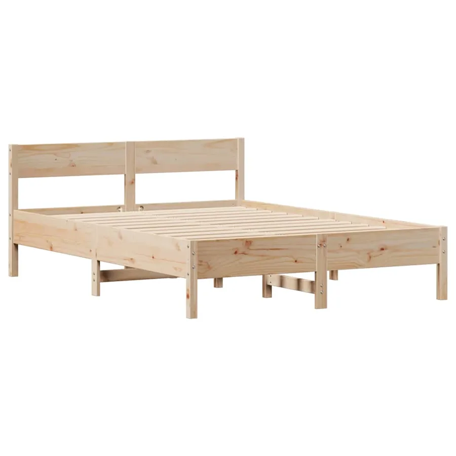 Cadre de lit sans matelas 150x200 cm bois de pin massif - 5