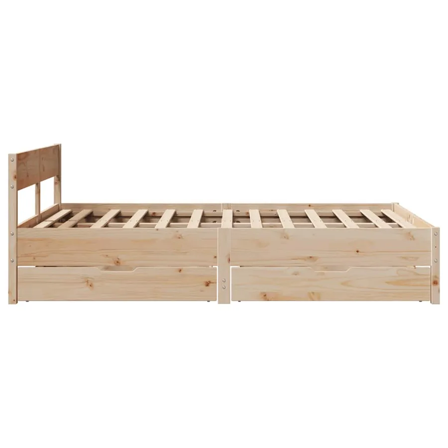 Cadre de lit sans matelas 150x200 cm bois de pin massif - 7