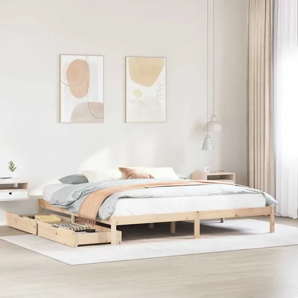 Cadre de lit sans matelas 180x200 cm bois massif de pin