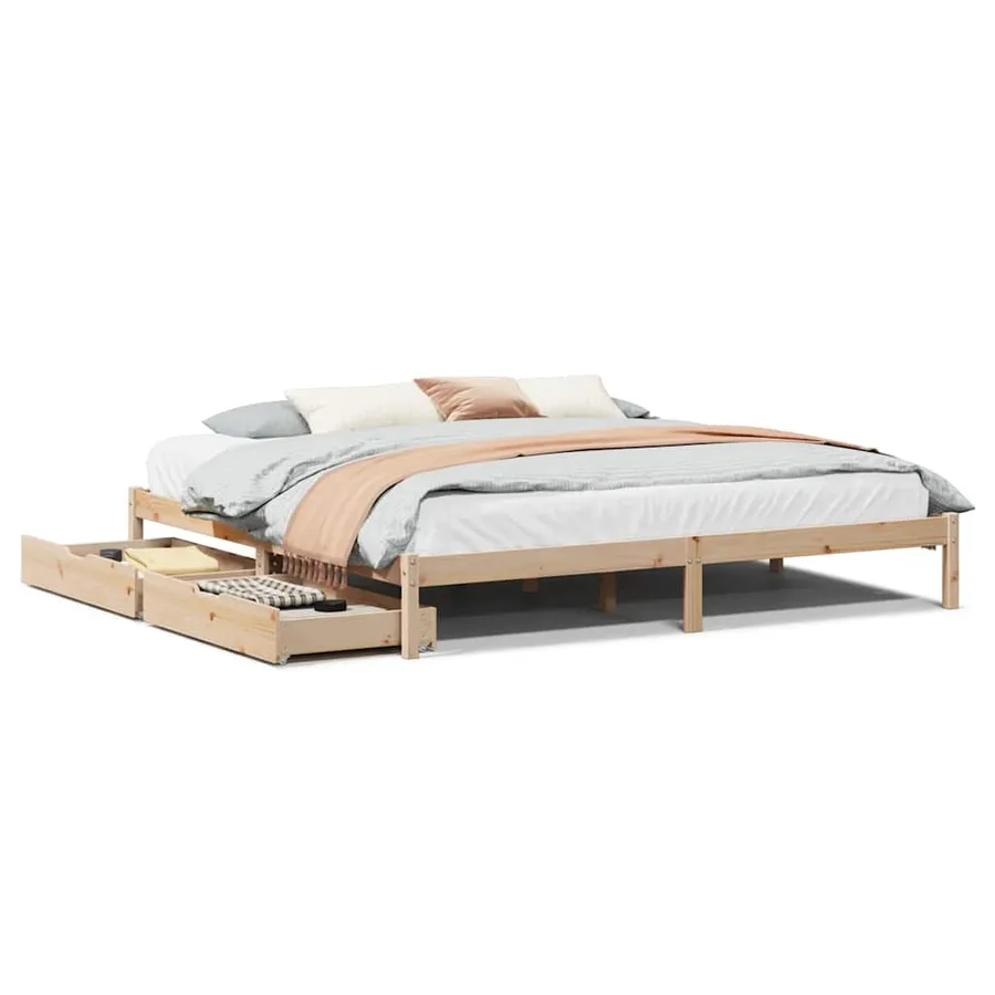 Cadre de lit sans matelas 180x200 cm bois massif de pin - 2