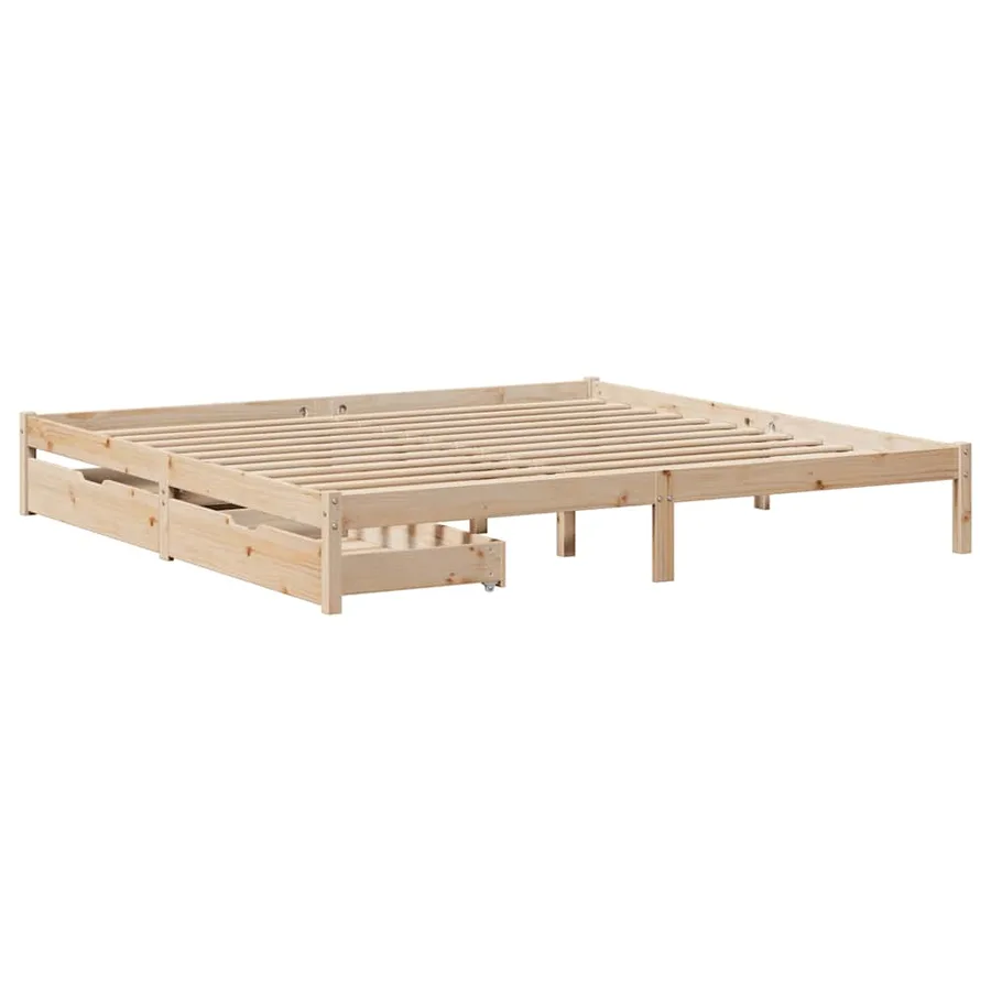 Cadre de lit sans matelas 180x200 cm bois massif de pin - 3