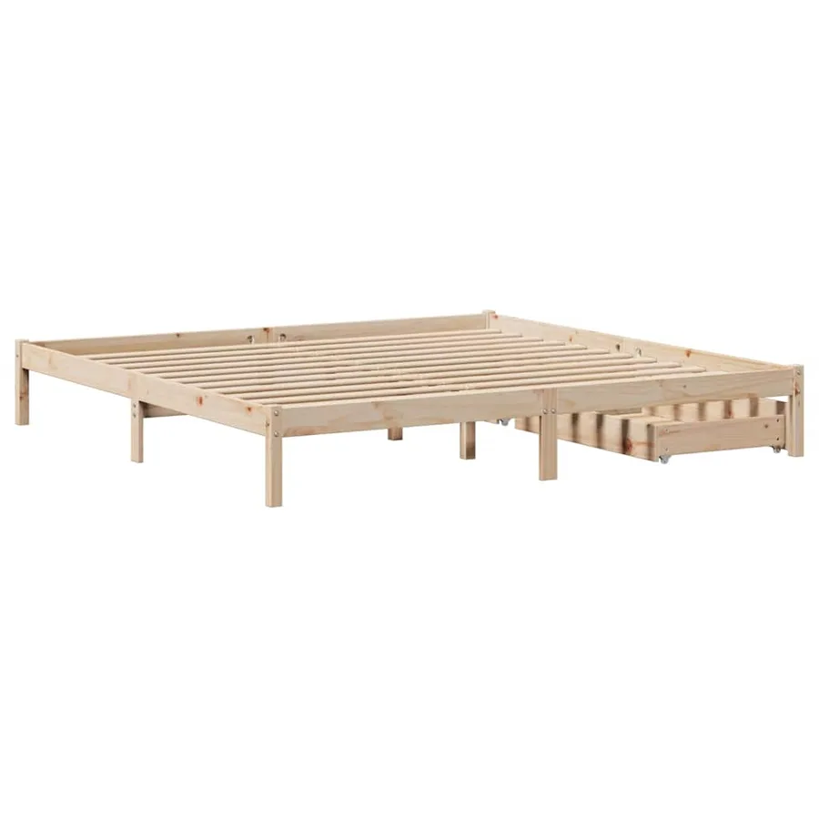 Cadre de lit sans matelas 180x200 cm bois massif de pin - 6