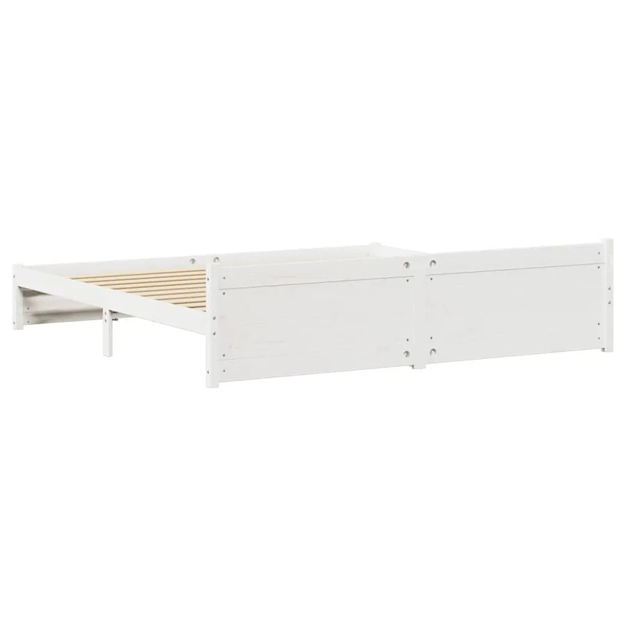 Cadre de lit sans matelas blanc 180x200 cm bois massif de pin - 8