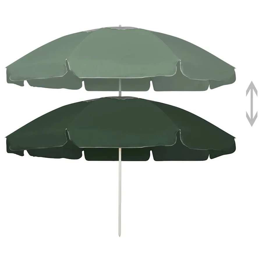 Parasol de plage vert 240 cm - 2