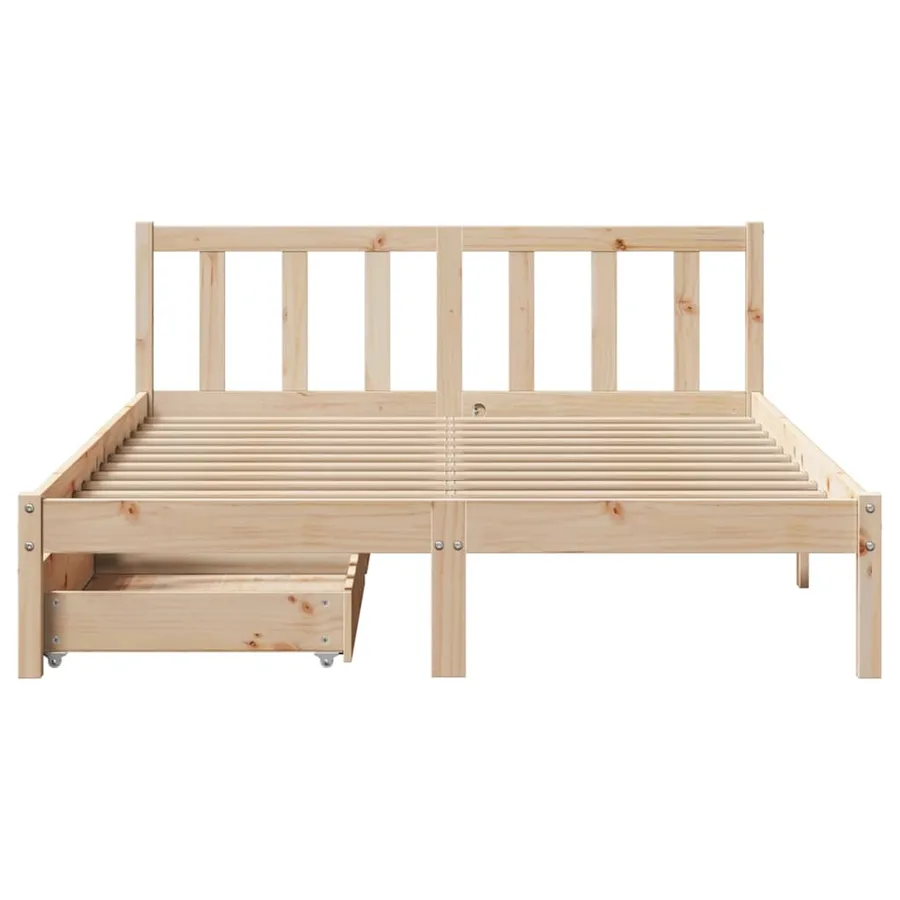 Cadre de lit sans matelas 140x200 cm bois massif de pin - 4