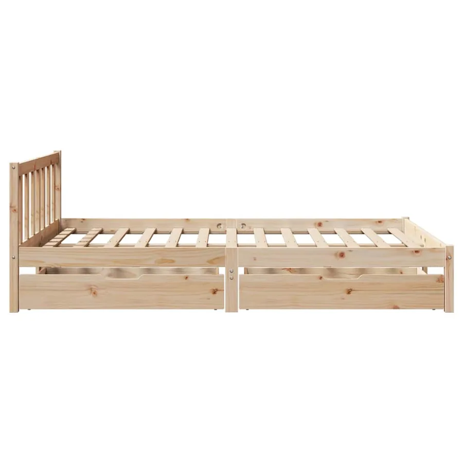 Cadre de lit sans matelas 140x200 cm bois massif de pin - 5