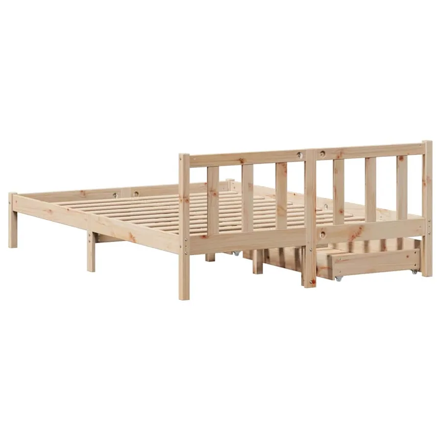 Cadre de lit sans matelas 140x200 cm bois massif de pin - 6